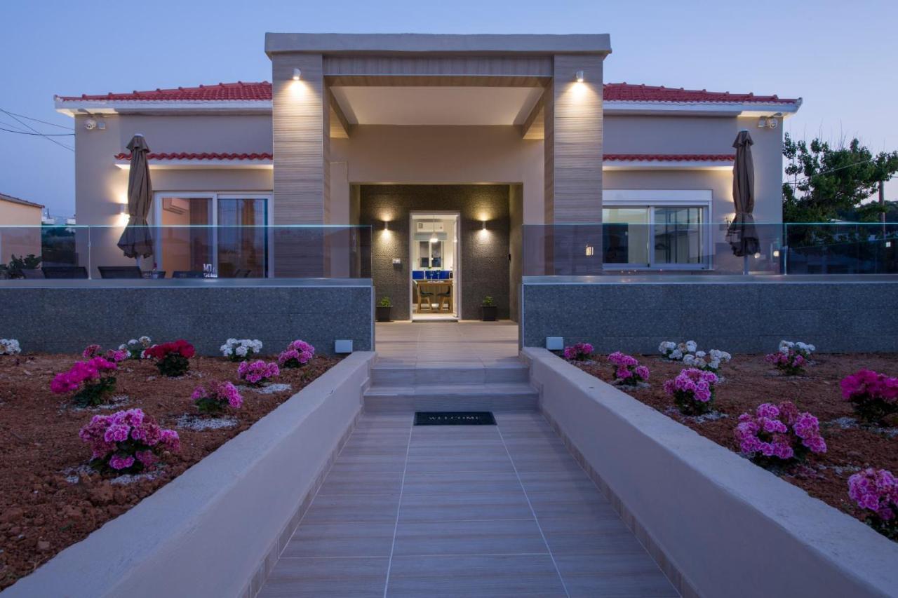Luxury Villa Eva-Mari With Jacuzzi, 50M From The Beach Сталос Экстерьер фото